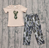 Short sleeves camo deer top pants boys clothes