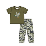 Short sleeves camo duck top pants boys clothes
