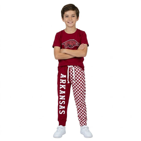 Short sleeves hog top plaid pants kids boys team outfits