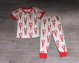 Short sleeves crawfish top pants boys pajamas set
