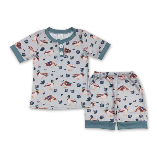 Duck short sleeves top shorts kids boy pajamas