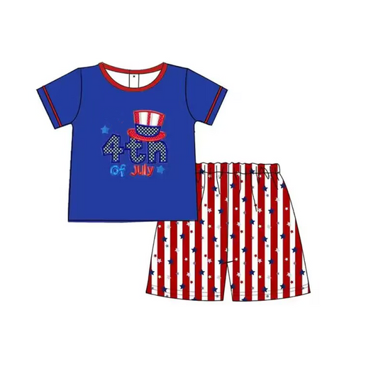 Blue 4th of july top stars shorts boys clothes