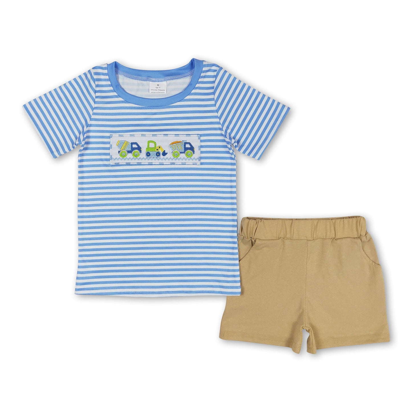 Stripe constructions top pocket shorts boys clothing