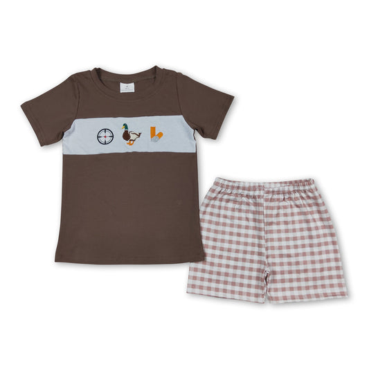 Short sleeves duck top shorts kids boys outfits