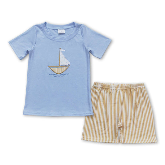Boat top stripe shorts boys summer clothes
