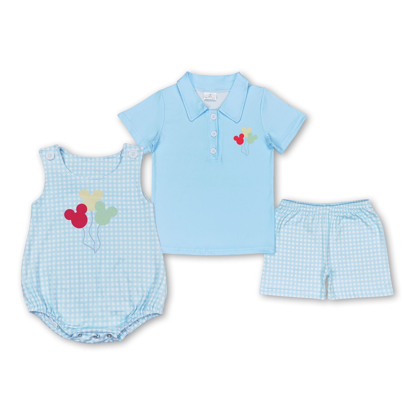 Aqua mouse balloon polo shirt shorts boys summer clothes