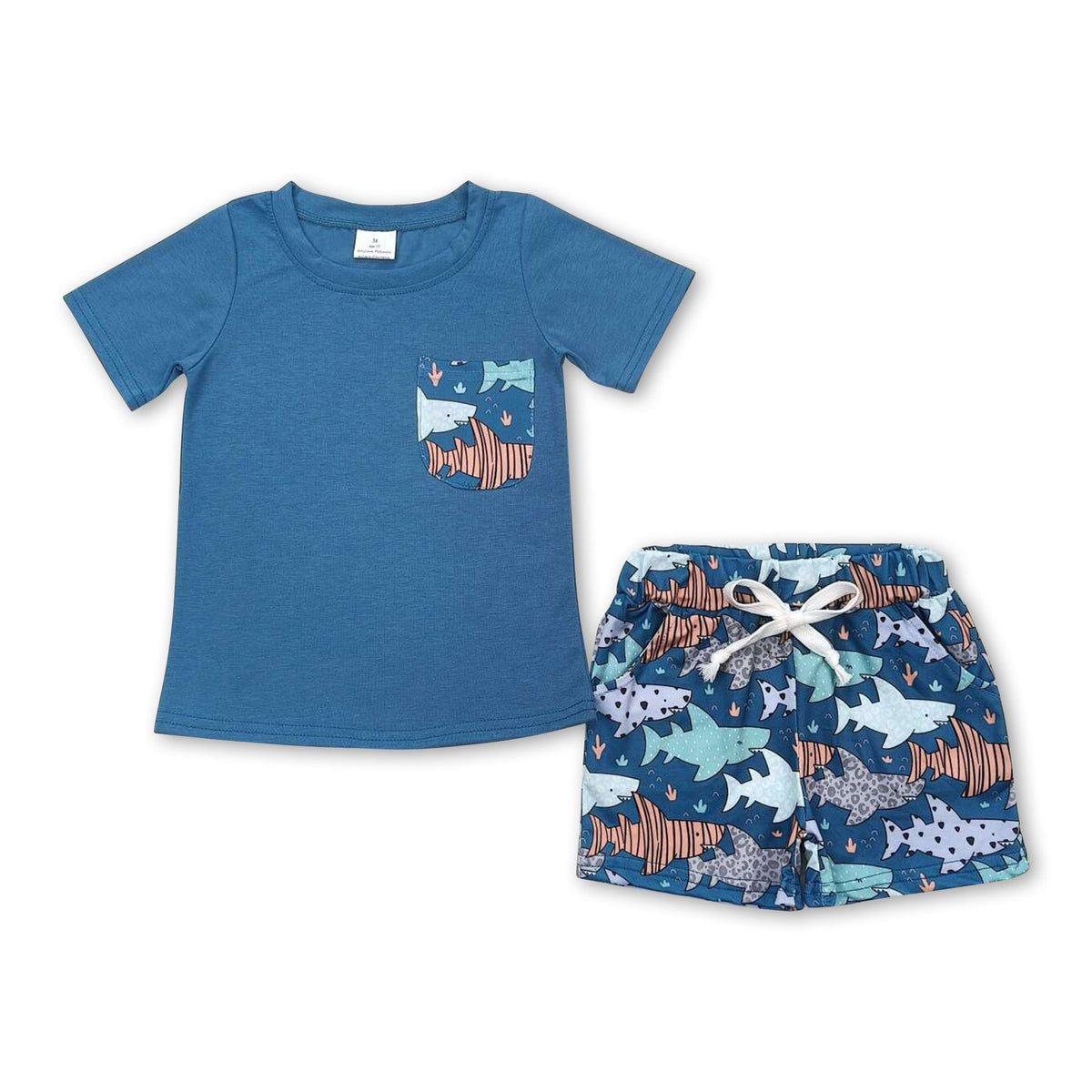Short Sleeves Top Shark Shorts Boys Summer Outfits Yawoo Garments