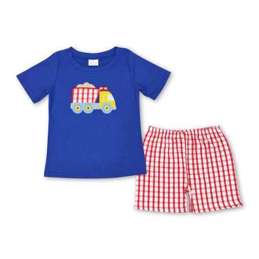 Short sleeves constructions top shorts boys summer set