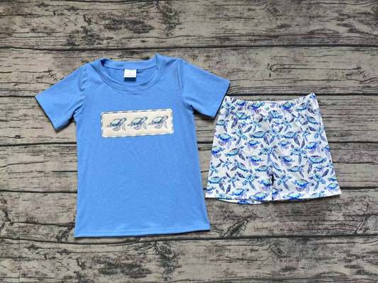 Short sleeves turtle top shorts boys summer clothes