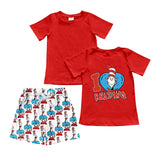 Red I love reading top cat hat shorts boys clothes