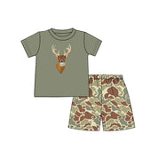 Short sleeves deer top brown camo shorts kids boys clothing