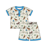 Short sleeves rodeo western kids boys summer clothes