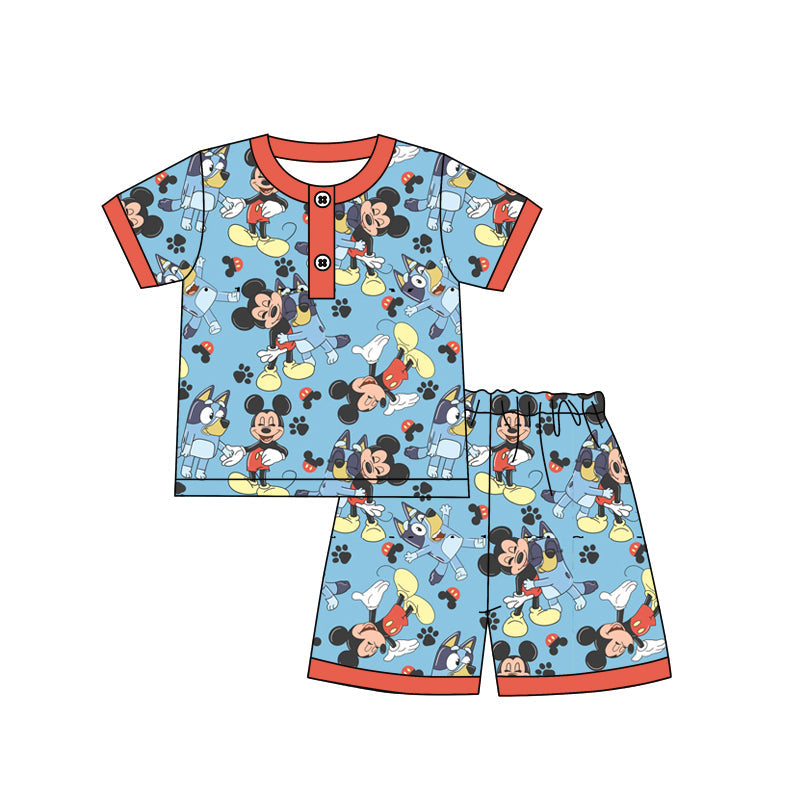 Short sleeves mouse dog top shorts boys pajamas