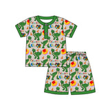 Short sleeves dinosaur top shorts kids boys pajamas