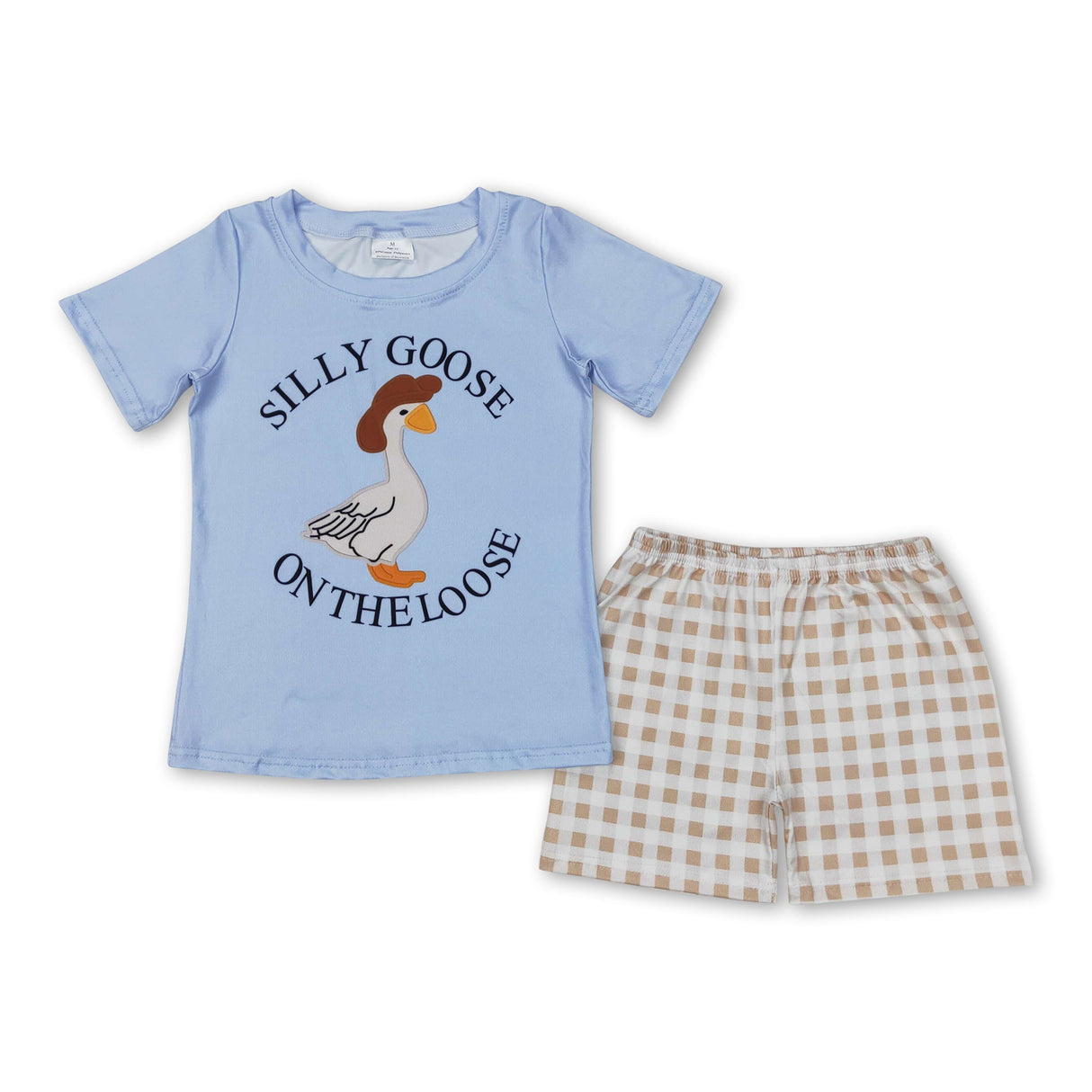 Silly goose on the loose top plaid shorts boys clothes