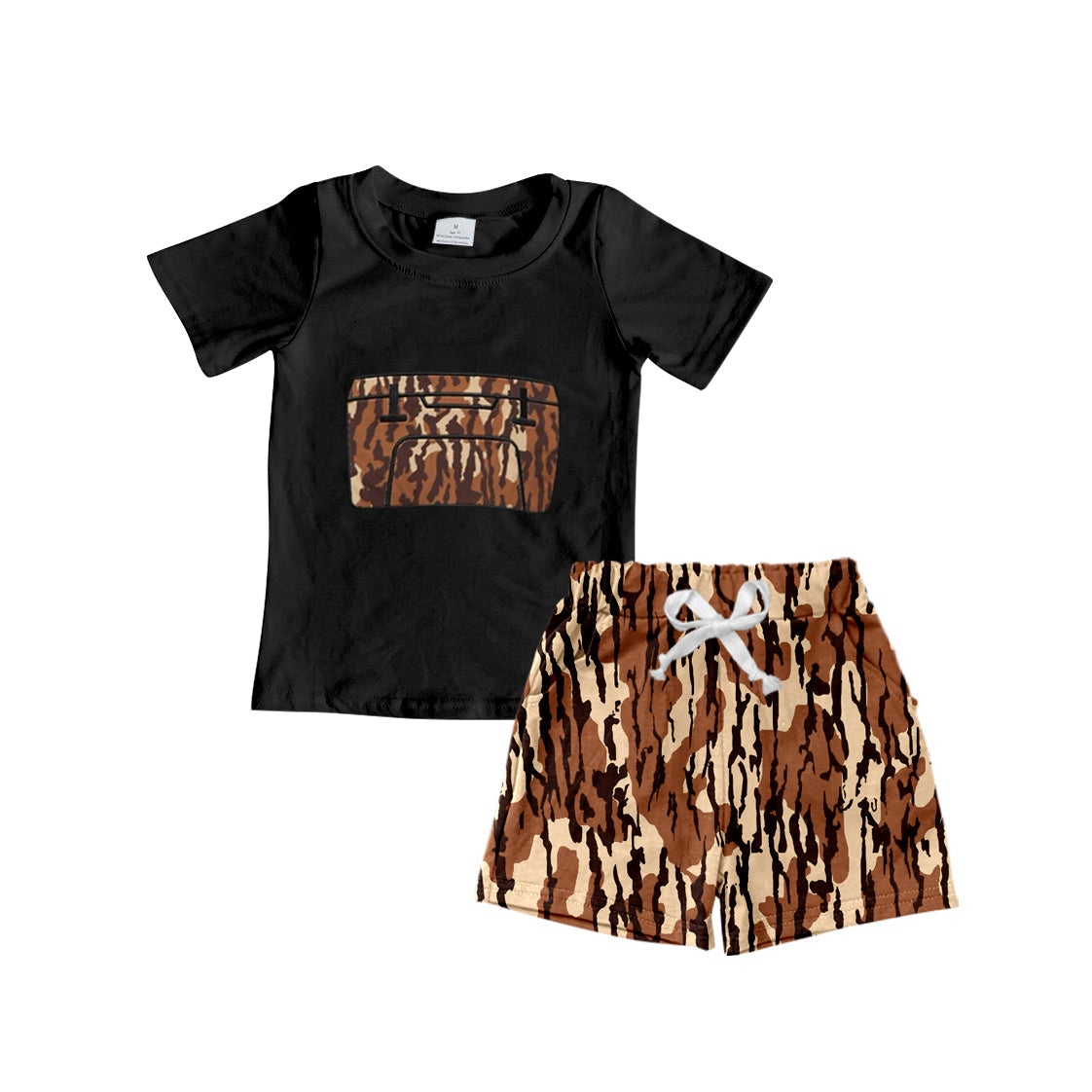 Brown camo fishing top shorts boys clothes