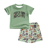Short sleeves mama's boy camo shorts kids outfits