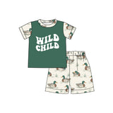 Short sleeves wild child duck kids boys clothing set