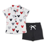 Mouse button down shirt black shorts boys clothes