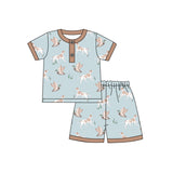 Short sleeves dog duck top shorts boys hunting pajamas