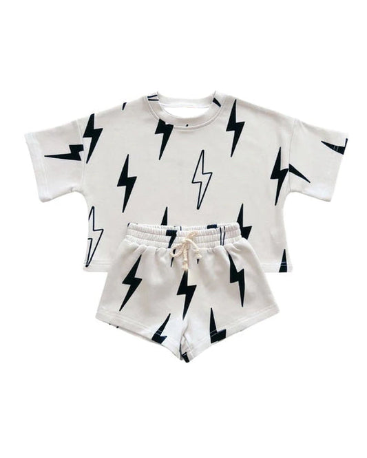 White short sleeves thunder kids boys summer clothes