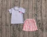 Flag polo shirt stripe stars shorts boys 4th of july clothes