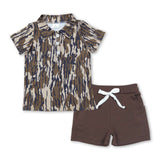 Bottomland camo polo shirt brown shorts boys clothes