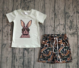 Rabbit top camo shorts toddler boys Easter outfits