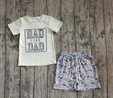Short sleeves rad like dad top grey camo shorts boys outfits