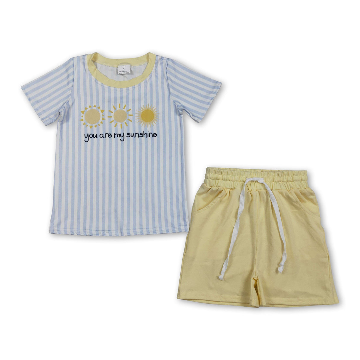 Stripe you are my sunshine top shorts boys outfits