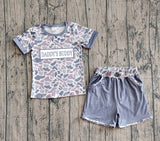 Grey camo daddy's buddy top shorts boys clothing set
