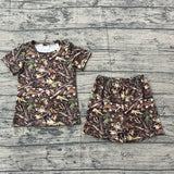 Short sleeves leaves camo top shorts kids boys pajamas