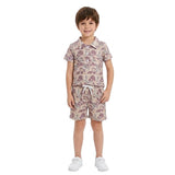Short sleeves camo polo shirt shorts kids boys summer outfits