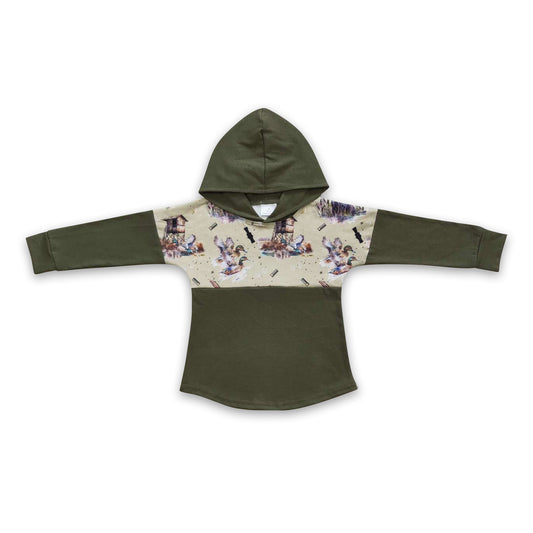Dog duck olive long sleeves boy hunting hoodie
