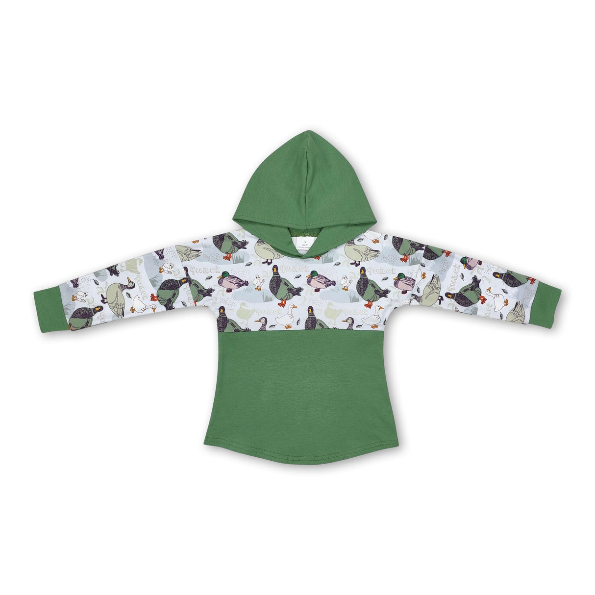 Duck green long sleeves kids hunting hoodie