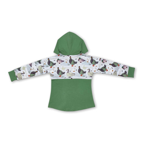 Duck green long sleeves kids hunting hoodie