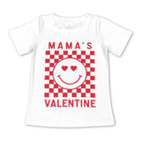 Mama's Valentine plaid smile kids boy shirt