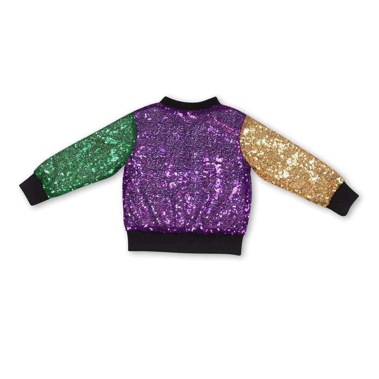 Purple gold green sequin kids mardi gras jacket