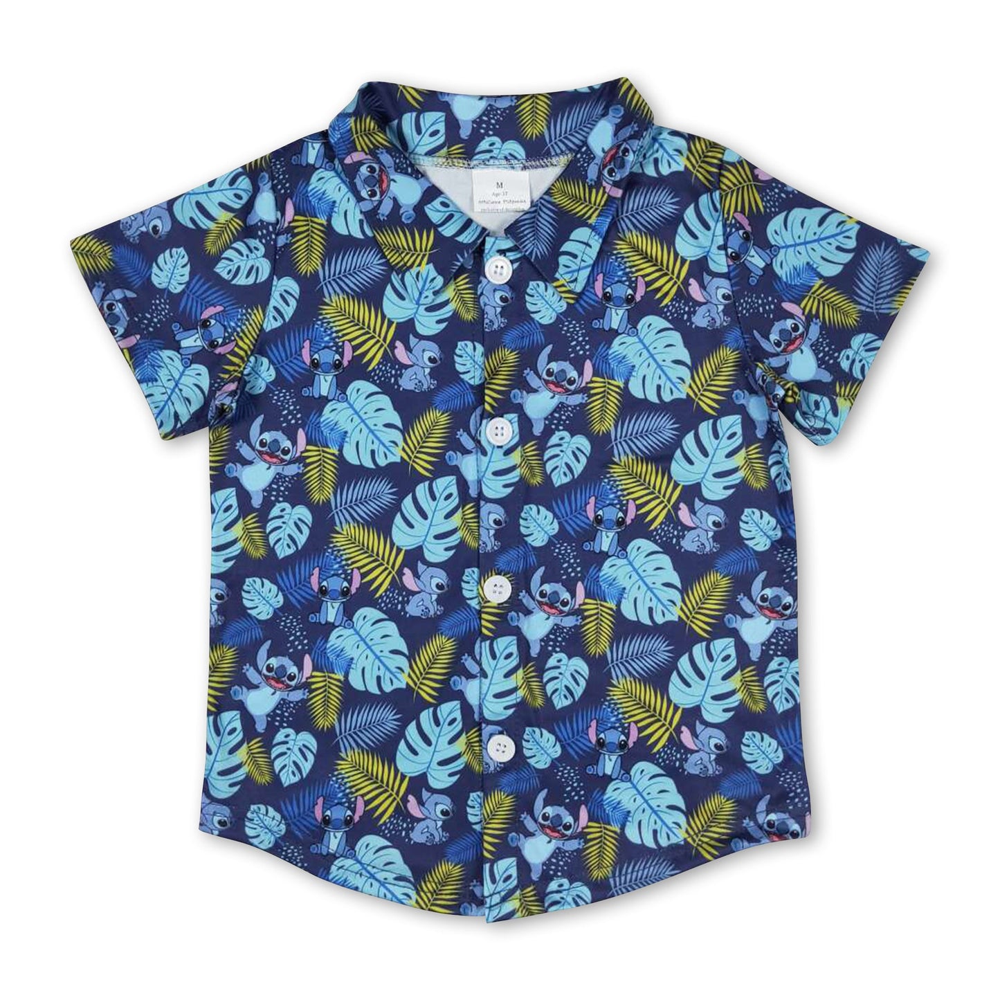 Blue koala shor sleeves boys button down shirt