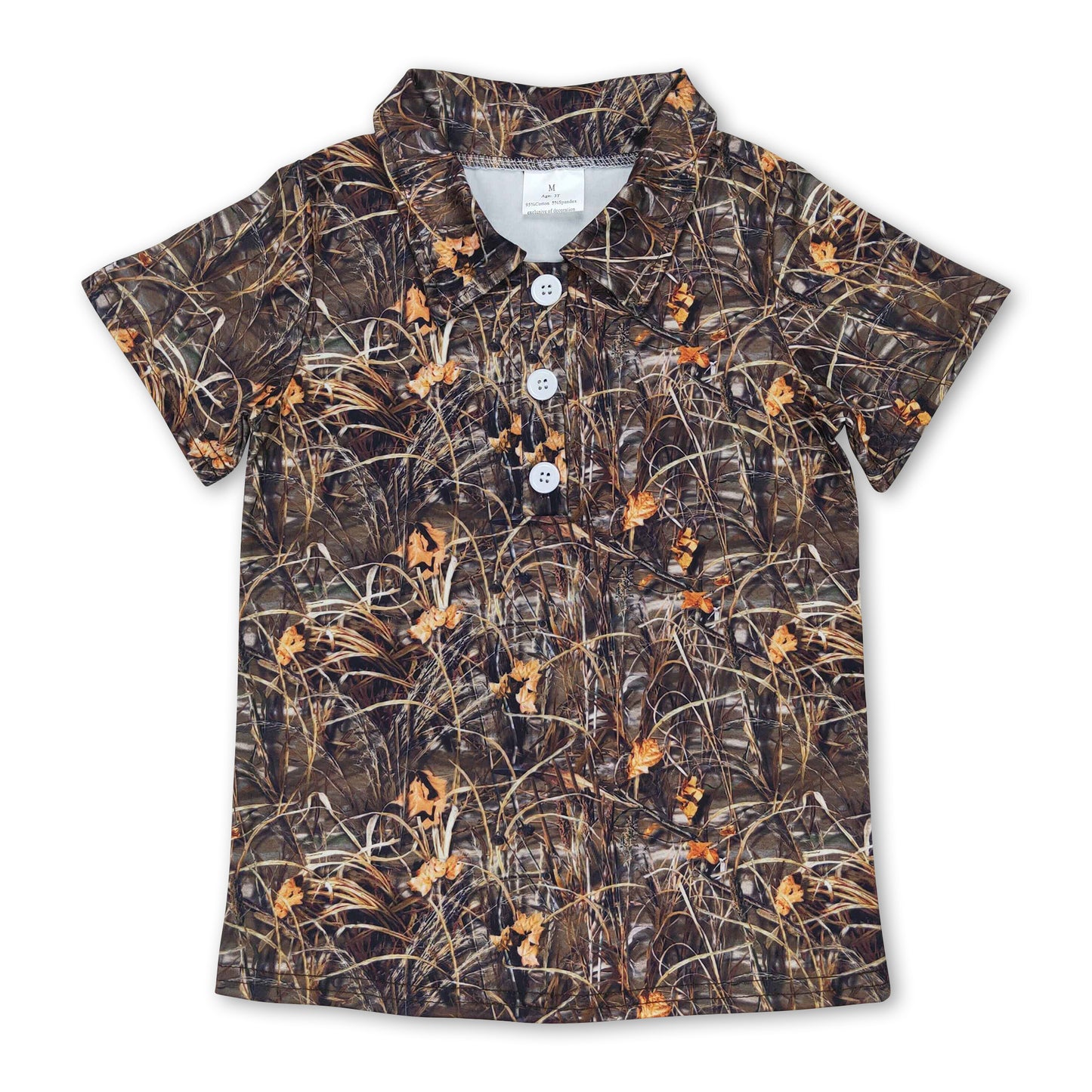 Short sleeves camo kids boys summer polo shirt