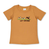 Short sleeves let 'em run deer baby boys shirt