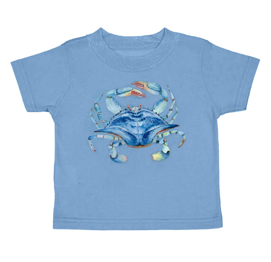 Short sleeves light blue crab kids boys summer shirt