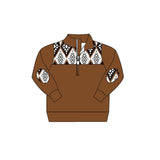 Long sleeves brown aztec kids boys western pullover