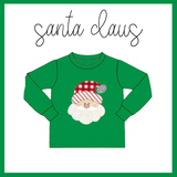 Long sleeves green santa Christmas baby kids shirt