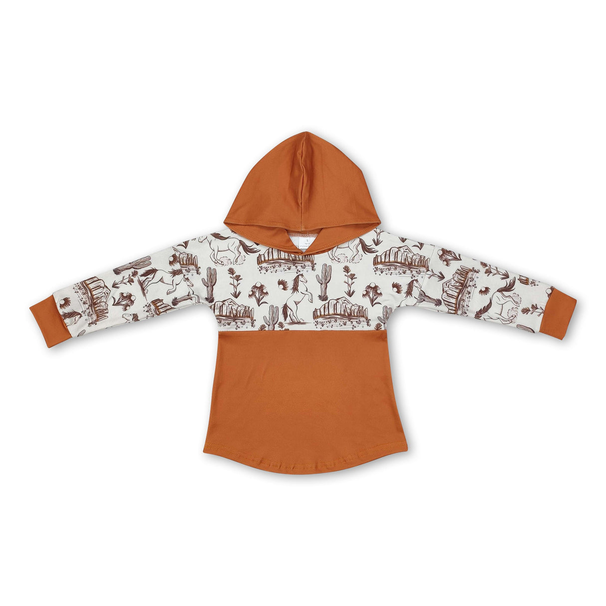 Horse cactus western kids boys hoodie