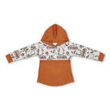 Horse cactus western kids boys hoodie