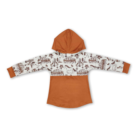 Horse cactus western kids boys hoodie