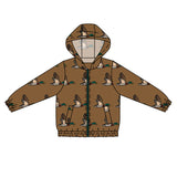 Long sleeves brown duck kids boys zipper hoodie