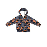 Orange dinosaur camo kids boys hooded jacket