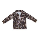 Long sleeves bottomland camo kids boys zipper pullover